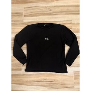 DUEÀ Black Graphic Sweatshirt Made in Italy Abstract Back Print Crewneck Mens